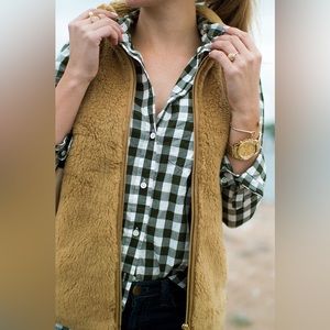 J. Crew Sherpa faux fur vest brown XXS